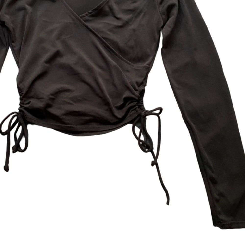 Black Long Sleeve Drawstring Top - image 3